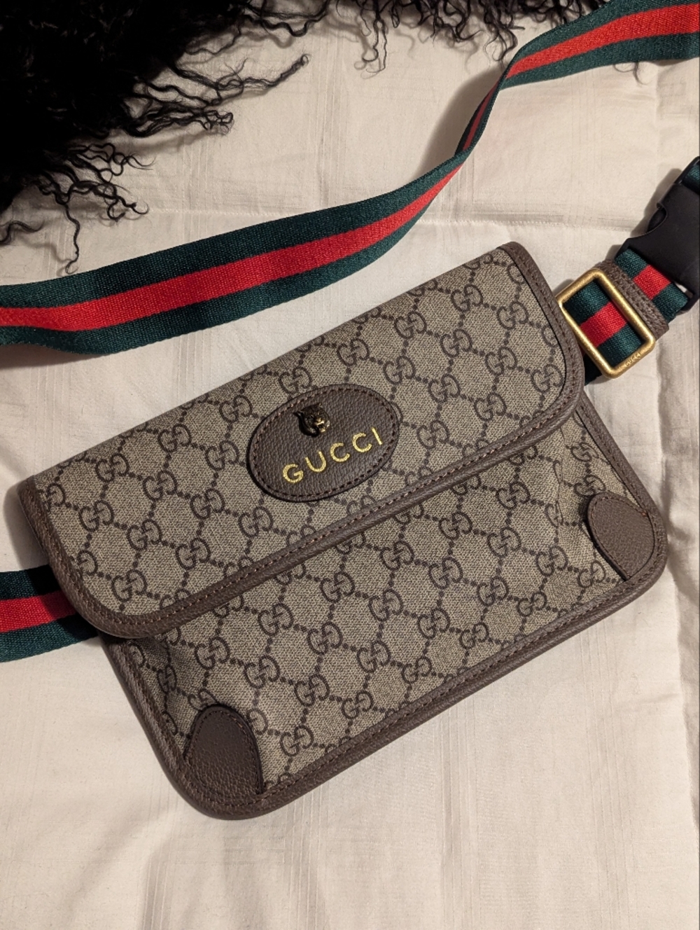 GG Supreme Monogram Belt Bag with Signature Web Strap - Picture 6 of 13
